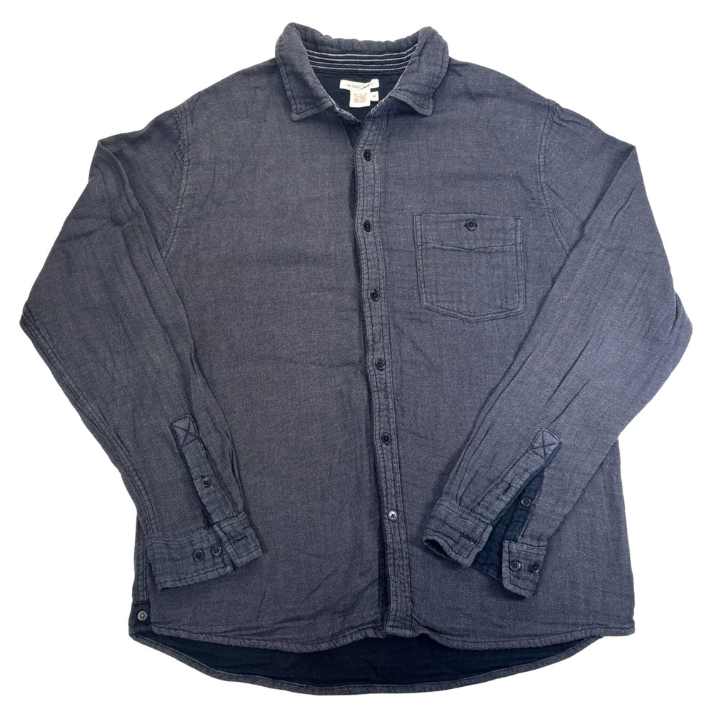 Carbon 2 Cobalt Button Down Lined Shirt Shacket Grey Double Cloth Mens Sz M